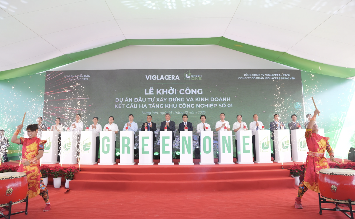 Lế khởi công Khu công nghiệp Green One. Ảnh: Xuân Hiền