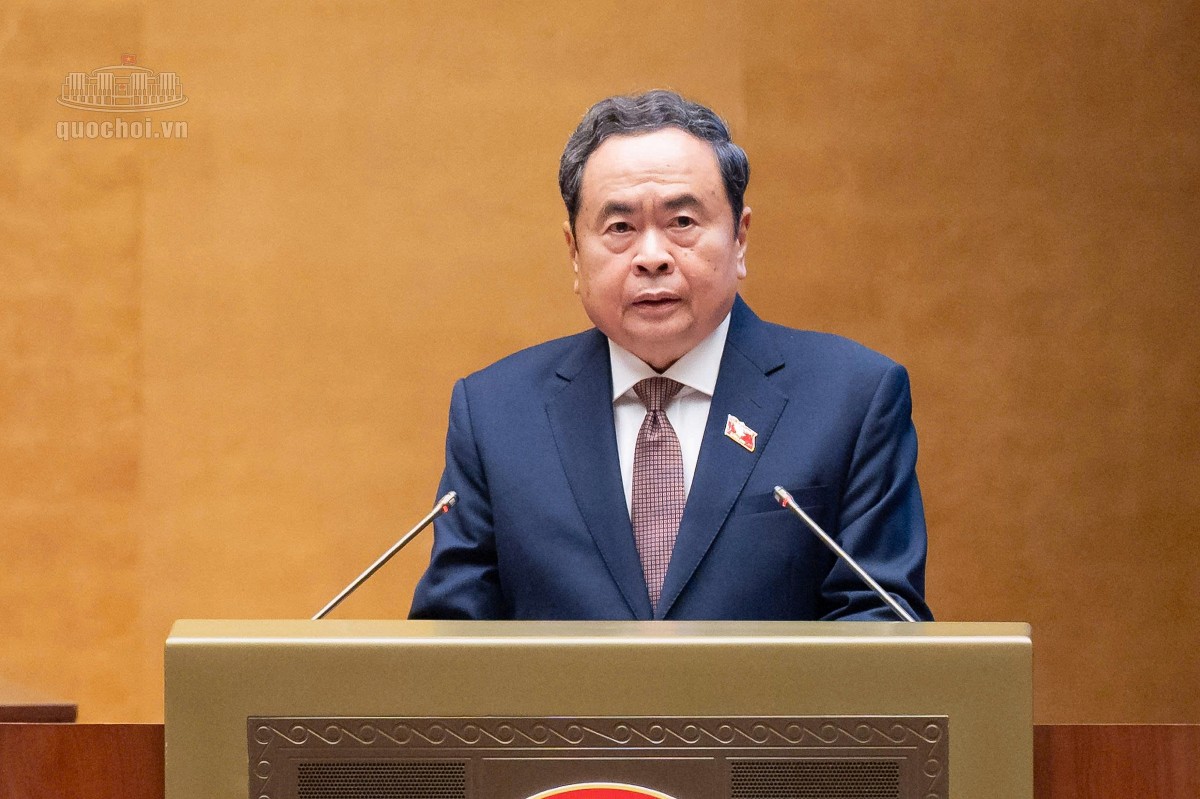 Chủ tịch Quốc hội Trần Thanh Mẫn phát biểu khai mạc Kỳ họp thứ hai, Quốc hội khóa XVI. Ảnh: Quochoi.vn