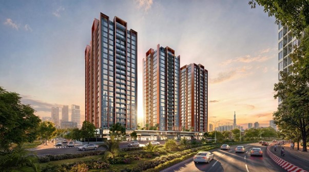 The Upper East Saigon với kiến trúc đương đại tại bán đảo Thạnh Mỹ Lợi, bên bờ Đông sông Sài Gòn.