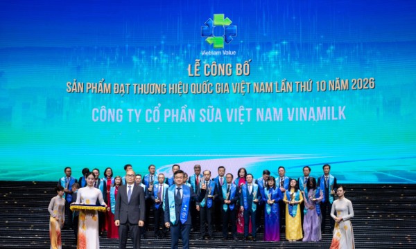 Vinamilk được vinh danh tại lễ trao danh hiệu Thương hiệu Quốc gia lần thứ 10