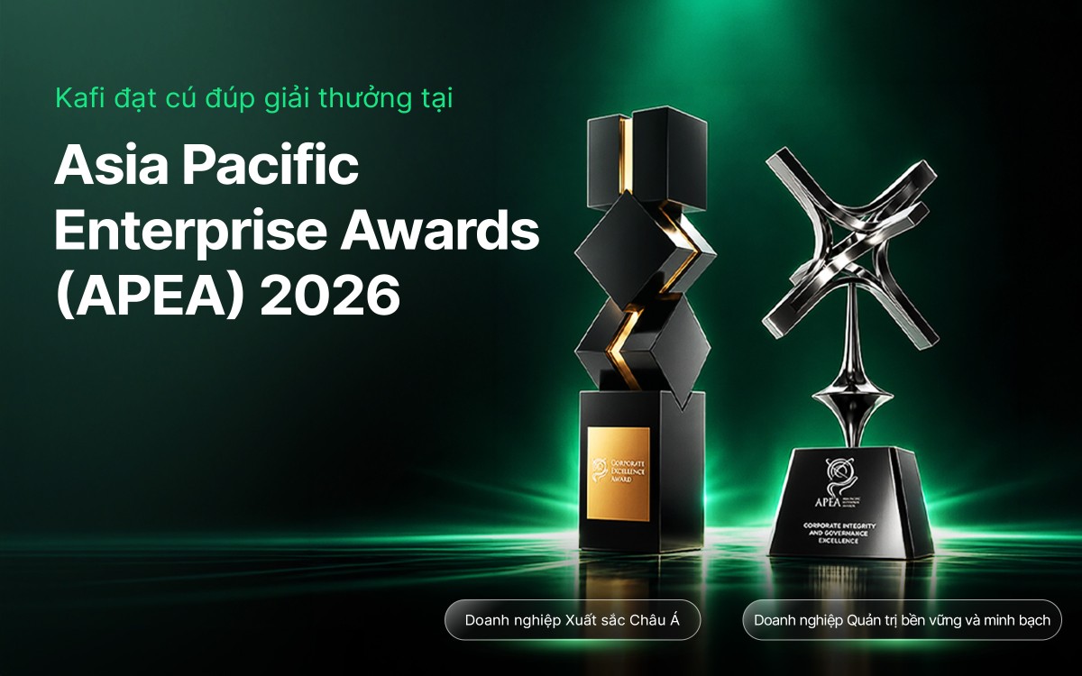 Hai hạng mục giải thưởng Kafi đạt được tại APEA 2026.