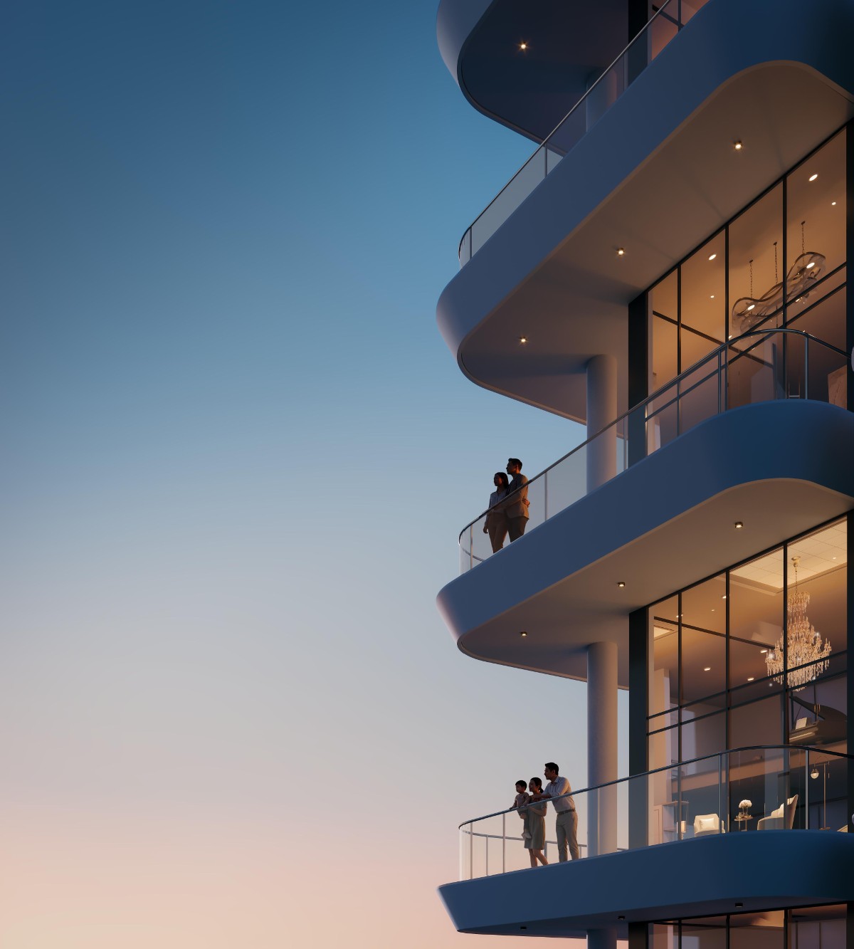 Duplex 2 tầng tạo nên trải nghiệm của “dinh thự” giữa tầng không.