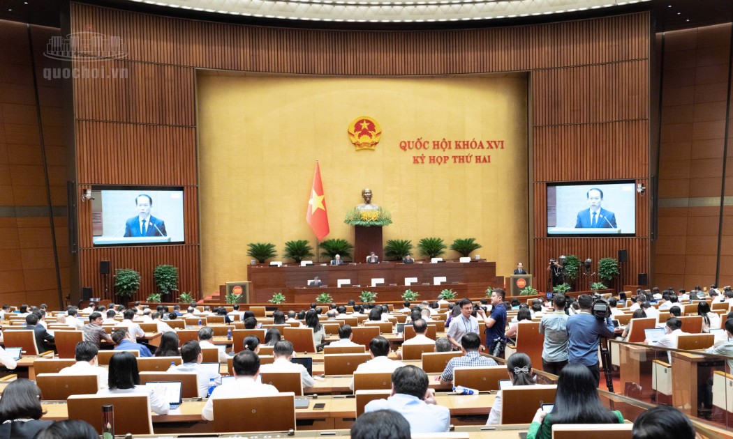 Toàn cảnh phiên họp. Ảnh: Cổng thông tin điện tử Quốc hội.