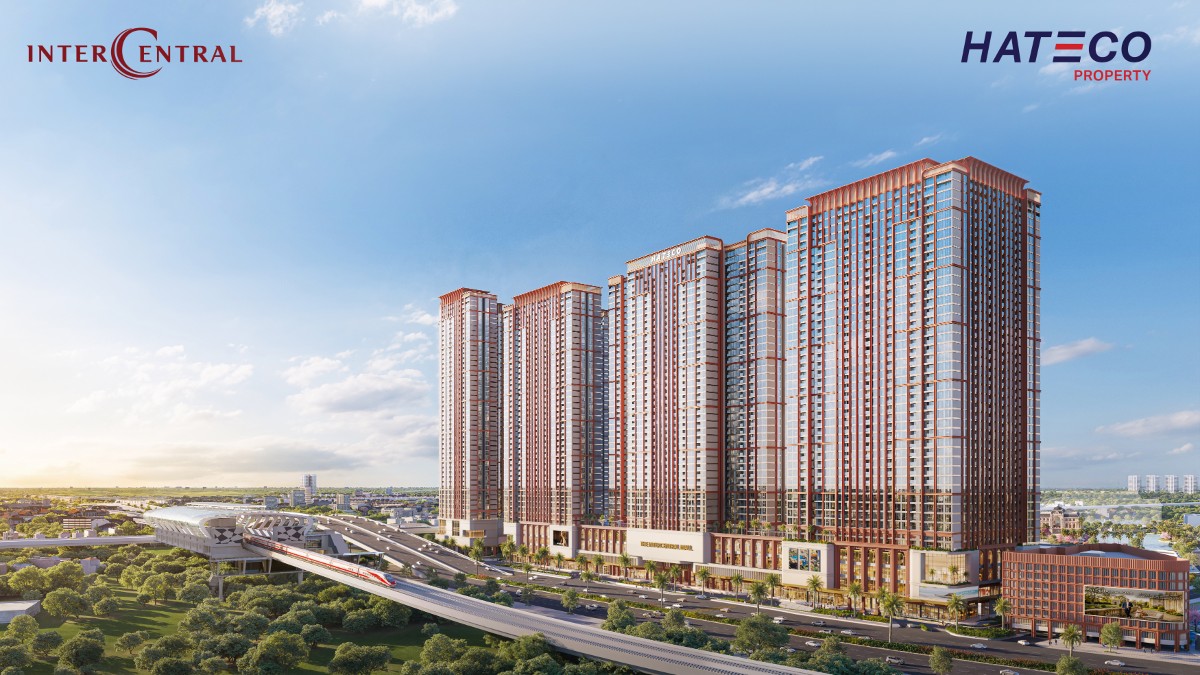Phân khu cao tầng hiện đại tại InterCentral kết nối trực tiếp với nhà ga metro, hiện thực hóa chuẩn sống tiện nghi theo mô hình TOD quốc tế.