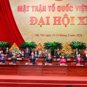Đoàn Chủ tịch Đại hội đại biểu Mặt trận Tổ quốc Việt Nam lần thứ XI - Ảnh: VGP/Nhật Bắc