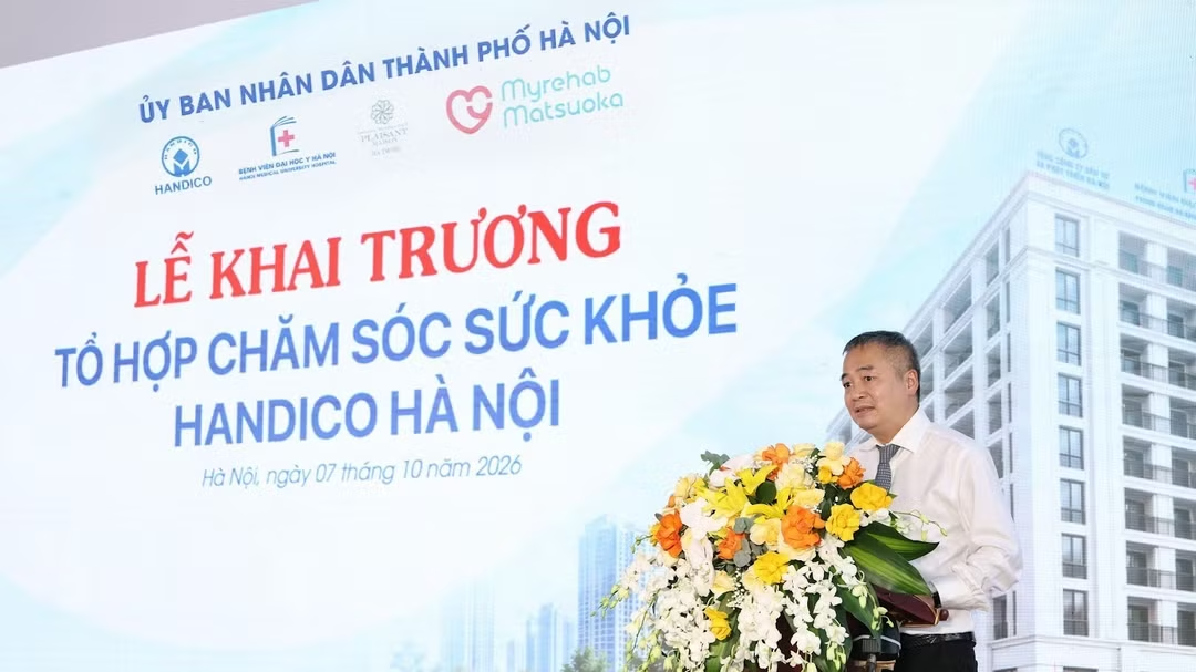PGS.TS. Nguyễn Lân Hiếu phát biểu tại lễ khai trương. Ảnh: HANDICO