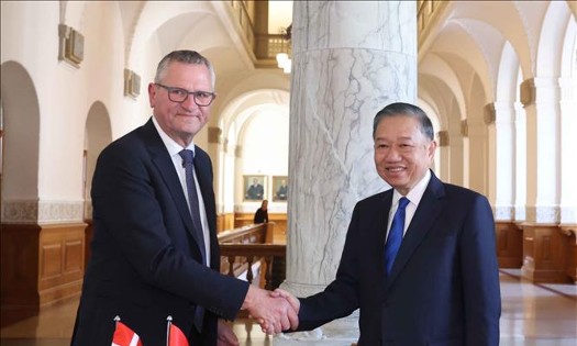 Tổng Bí thư, Chủ tịch nước Tô Lâm hội kiến Chủ tịch Quốc hội Đan Mạch Henrik Frandsen. Ảnh: Thống Nhất – TTXVN