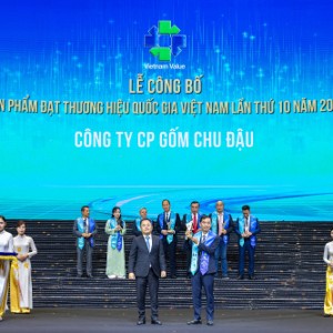 Công ty Cổ phần Gốm Chu Đậu lần thứ 4 liên tiếp được vinh danh Thương hiệu quốc gia.