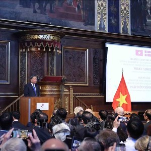 Tổng Bí thư, Chủ tịch nước Tô Lâm phát biểu chính sách tại Đại học Copenhagen (Đan Mạch). Ảnh: Thống Nhất – TTXVN