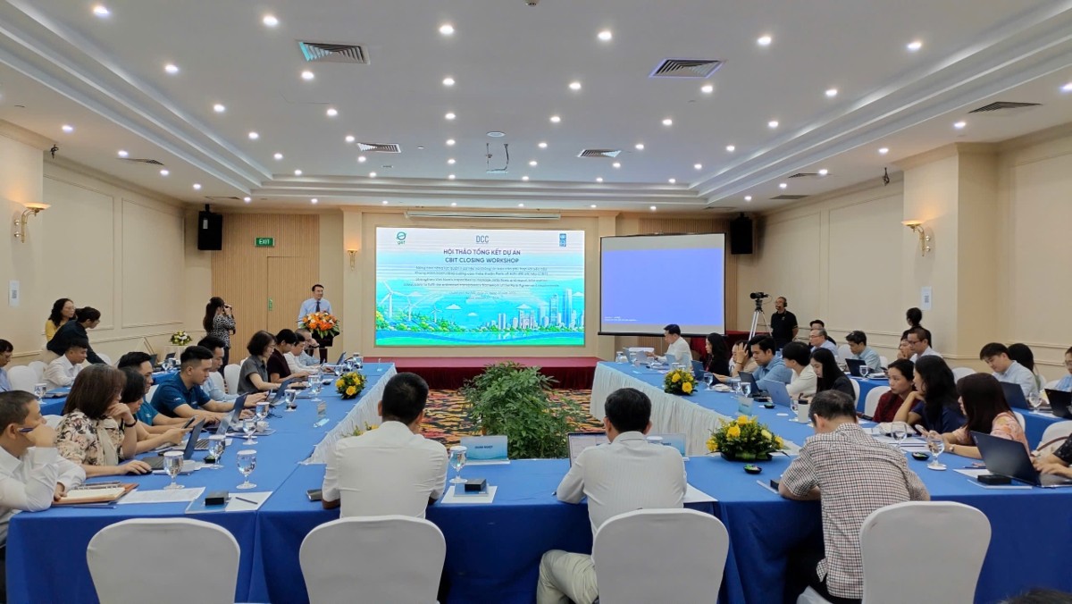 Toàn cảnh hội thảo dự án “nâng cao năng lực quản lý dữ liệu và thông tin báo cáo phù hợp với yêu cầu khung minh bạch tăng cường của Thỏa thuận Paris về biến đổi khí hậu (CBIT). Ảnh: Nhĩ Anh