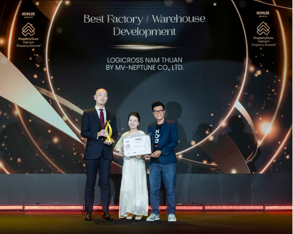 Logicross Nam Thuan stood out as the winner of the ‘Best Factory/Warehouse Development’ award at the PropertyGuru Vietnam Property Awards 2026. Source: Mitsubishi Estate Vietnam