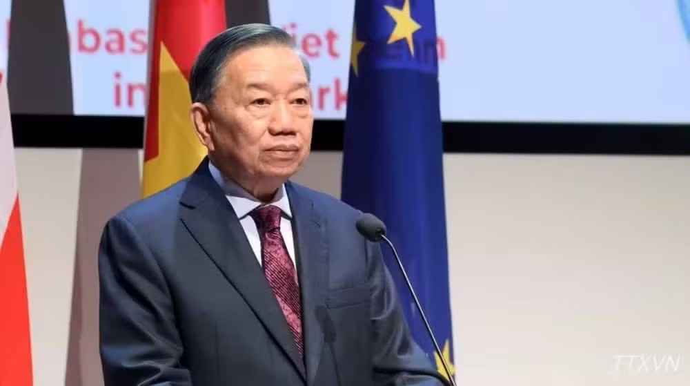 Tổng Bí thư, Chủ tịch nước Tô Lâm phát biểu khai mạc Diễn đàn Doanh nghiệp Việt Nam-Đan Mạch. Ảnh: TTXVN