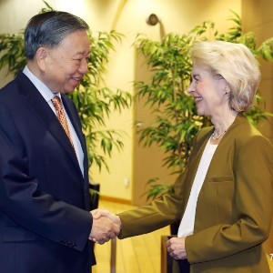 Tổng Bí thư, Chủ tịch nước Tô Lâm gặp Chủ tịch Ủy ban châu Âu Ursula von der Leyen. Ảnh: TTXVN