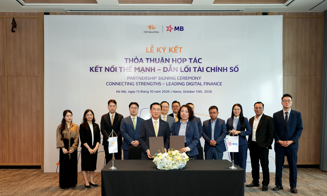 Ngân hàng MB và Chứng khoán KB Việt Nam ký kết hợp tác.