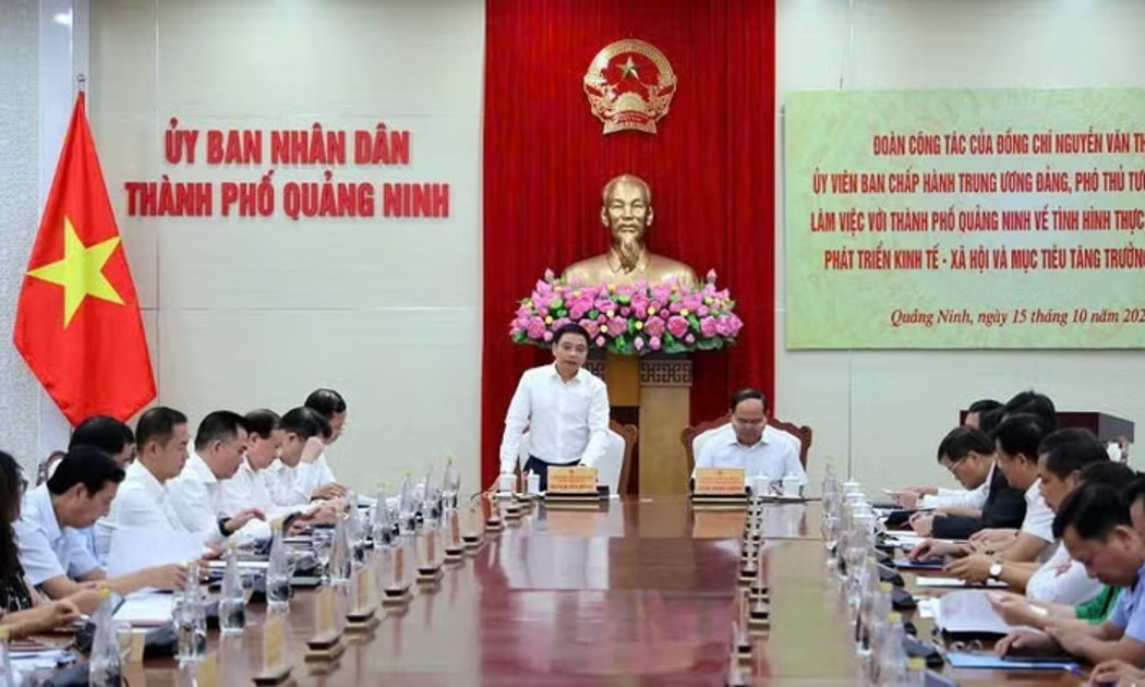 Phó Thủ tướng Chính phủ Nguyễn Văn Thắng làm việc với thành phố Quảng Ninh. Ảnh: Nhandan.vn