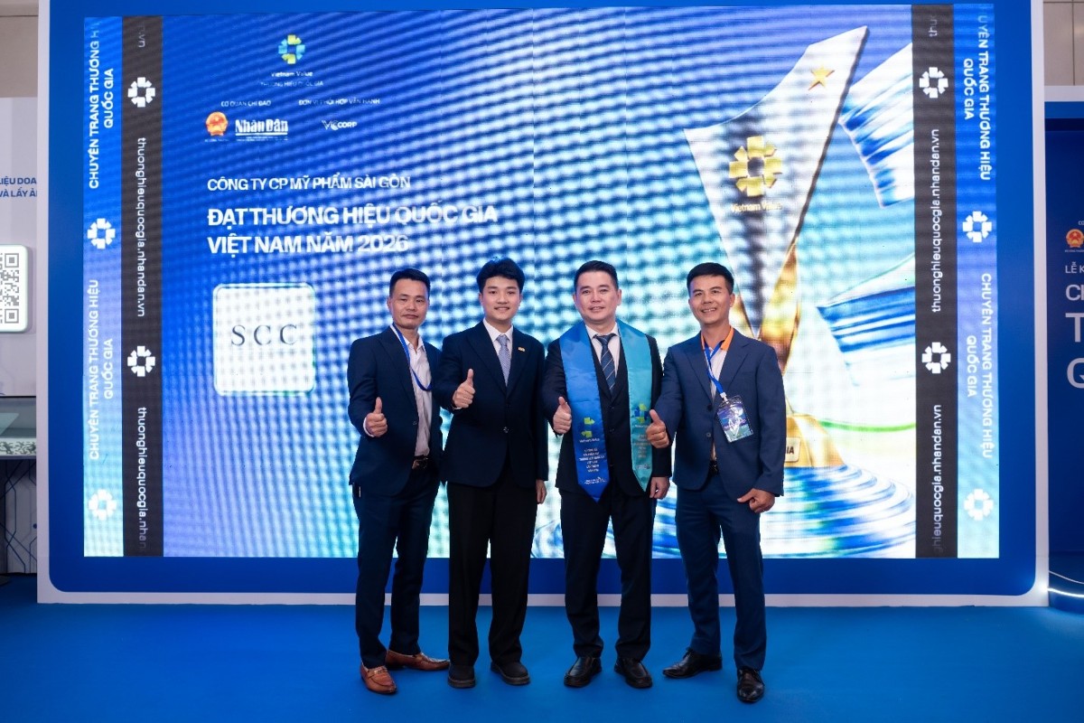 Công ty Cổ phần Mỹ Phẩm Sài Gòn nhận giải thường Thương hiệu Quốc gia năm 2026.