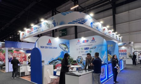 Gian hàng của một doanh nghiệp thủy sản Việt Nam tại Seafood Show Latin America 2026. Ảnh: VASEP.