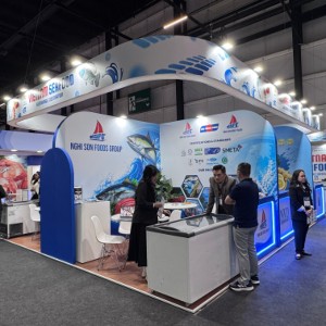 Gian hàng của một doanh nghiệp thủy sản Việt Nam tại Seafood Show Latin America 2026. Ảnh: VASEP.