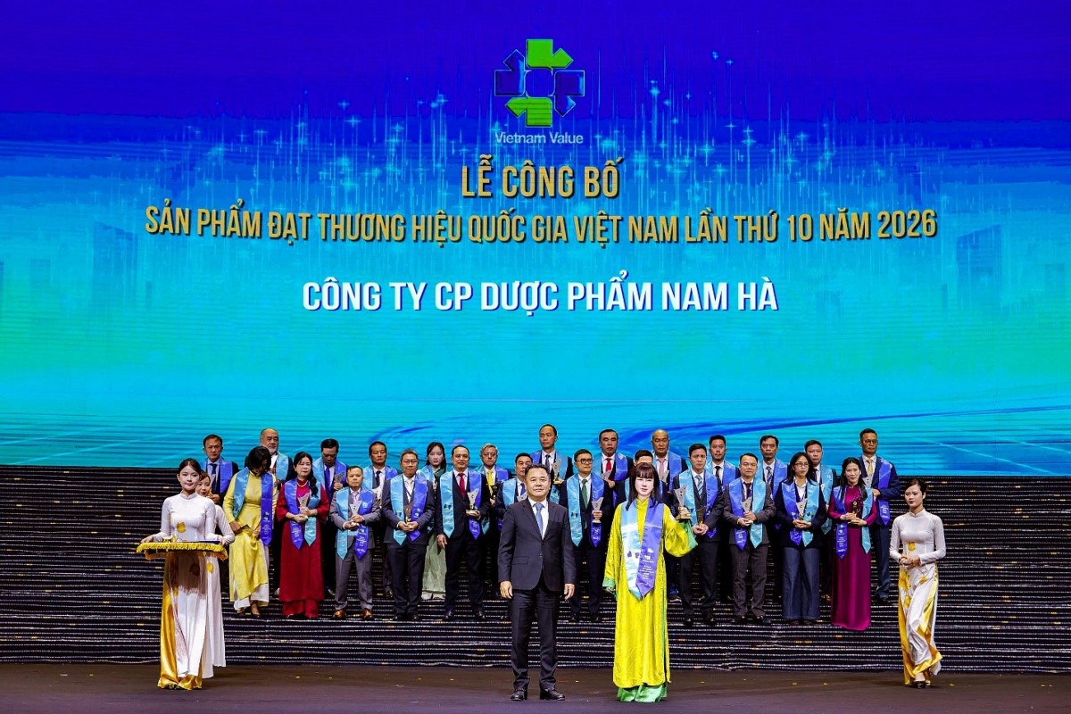 Đại diện Dược Nam Hà tại Lễ công bố sản phẩm đạt Thương hiệu Quốc gia Việt Nam năm 2026.