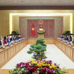 Thủ tướng Chính phủ Lê Minh Hưng tiếp bà Pauline Tamesis, Điều phối viên Thường trú và Trưởng đại diện các tổ chức Liên Hợp Quốc tại Việt Nam - Ảnh: chinhphu.vn/Nhật Bắc
