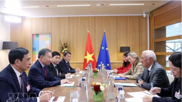 Top Vietnamese leader holds talks with European Council President