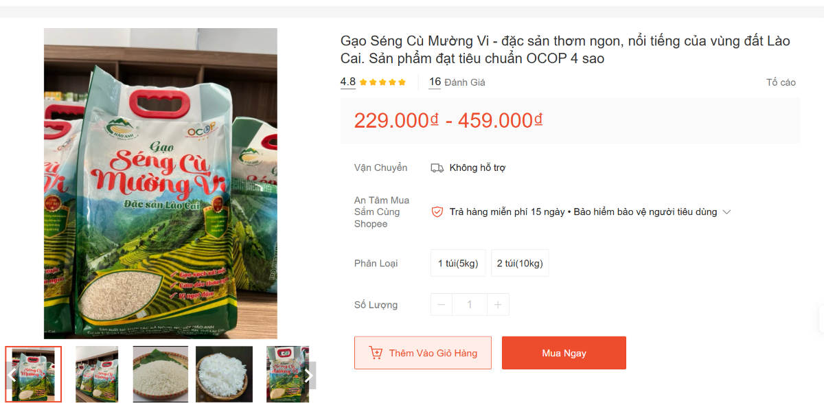 Gạo Séng Cù Mường Vi được giới thiệu, quảng bá trên các nền tảng số, từng bước mở rộng thị trường tiêu thụ.