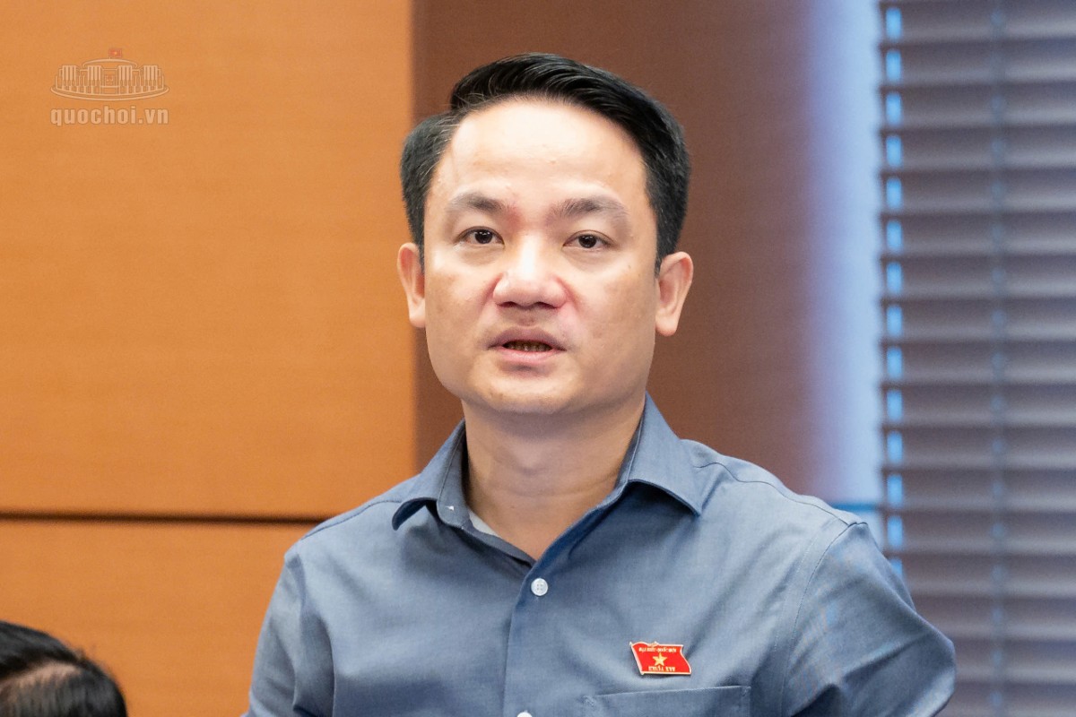 Đại biểu Lê Văn Thế, Đoàn ĐBQH tỉnh Ninh Bình, phát biểu. Ảnh: quochoi.vn