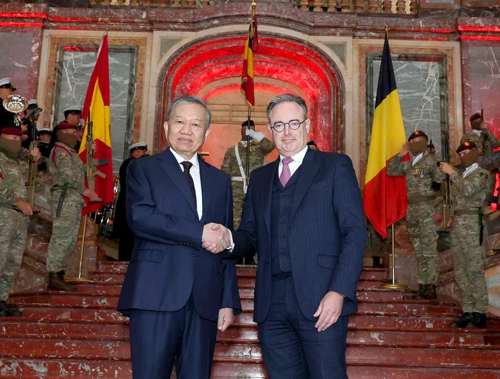 Tổng Bí thư, Chủ tịch nước Tô Lâm và Thủ tướng Bỉ Bart De Wever. Ảnh: TTXVN