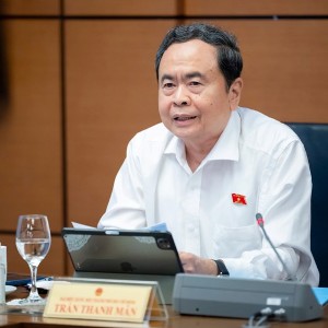 Chủ tịch Quốc hội Trần Thanh Mẫn nhấn mạnh quan điểm không đánh đổi môi trường lấy tăng trưởng đơn thuần. Ảnh:quochoi.vn