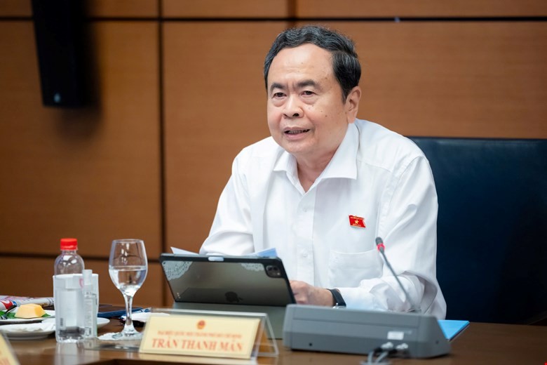 Chủ tịch Quốc hội Trần Thanh Mẫn nhấn mạnh quan điểm không đánh đổi môi trường lấy tăng trưởng đơn thuần. Ảnh:quochoi.vn