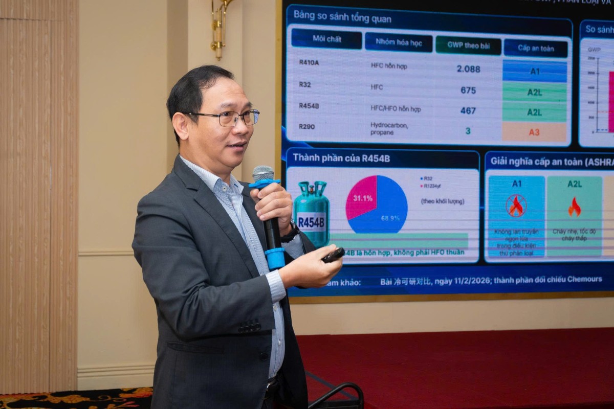 Ông Huỳnh Phước Cường: Ngành lạnh Việt Nam đang đứng trước yêu cầu cấp thiết phải chuyển đổi nhanh hơn, xanh hơn và bền vững hơn. Biến đổi khí hậu, thực hiện cam kết quốc tế và yêu cầu chuyển đổi công nghệ đang đặt ra yêu cầu cấp bách cho ngành lạnh Việt Nam.