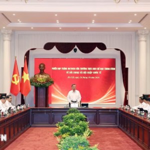 Phiên họp lần thứ nhất của Thường trực Ban Chỉ đạo Trung ương về Đối ngoại và hội nhập quốc tế. Ảnh: TTXVN
