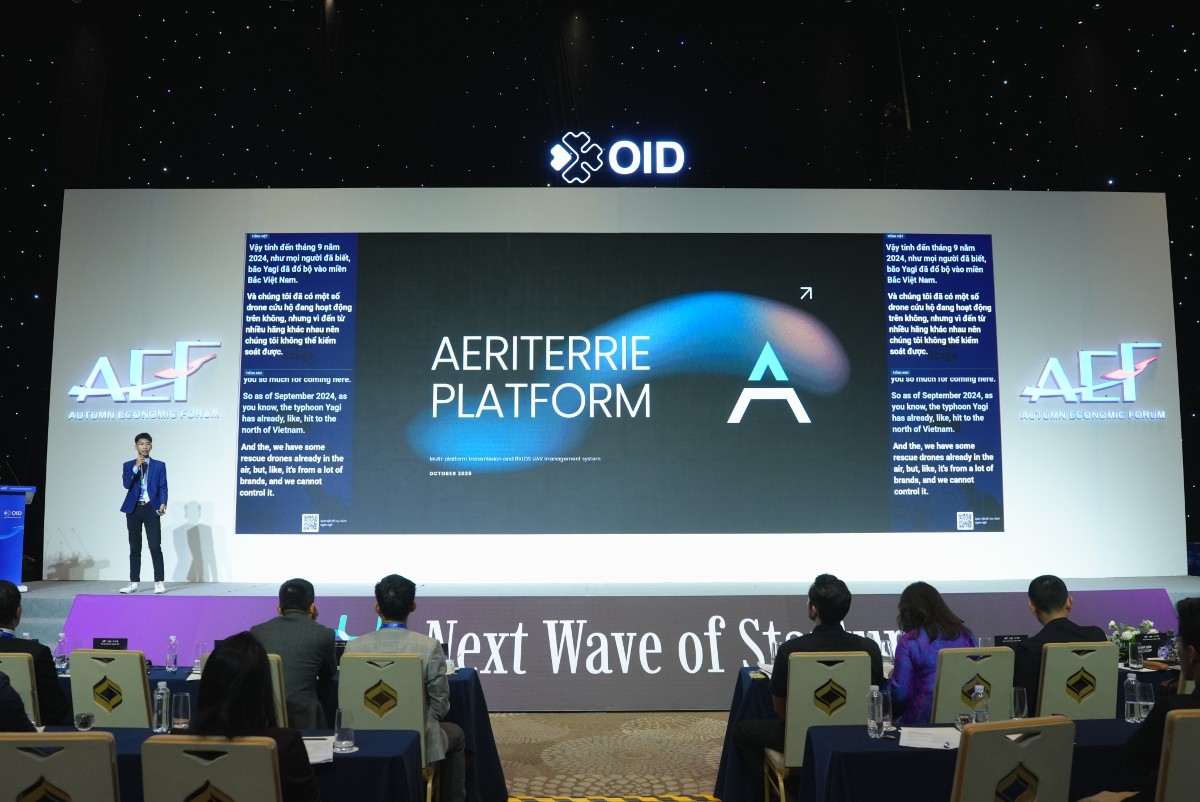 Một trong năm start-up thuyết trình tại vòng chung kết của Next Wave of Startups Accelerator. Ảnh: Như Quỳnh
