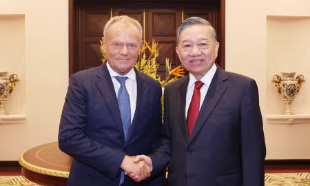 Tổng Bí thư, Chủ tịch nước Tô Lâm tiếp Thủ tướng Ba Lan Donald Tusk - Ảnh: TTXVN