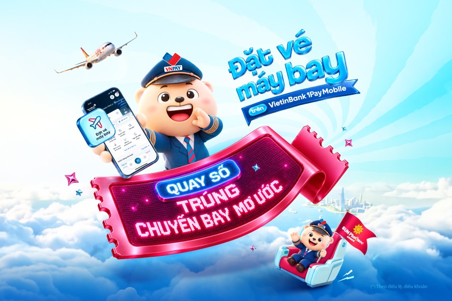 VietinBank iPay Mobile mang đến cơ hội trúng chuyến bay khứ hồi Sun PhuQuoc Airways cho khách hàng đặt vé trên ứng dụng.