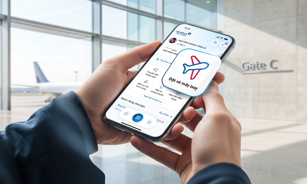 Khách hàng có thể tìm kiếm và đặt vé máy bay trực tiếp trên VietinBank iPay Mobile.
