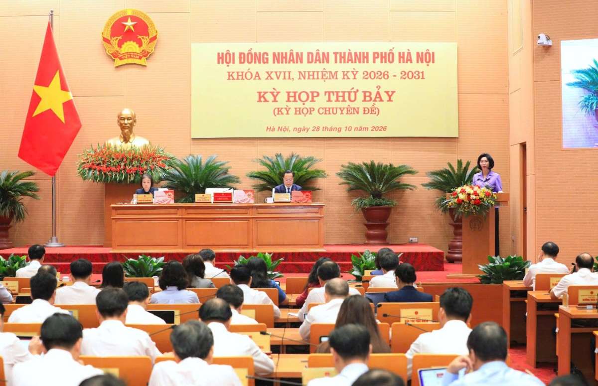 Kỳ họp thứ bảy HĐND TP.Hà Nội khóa XVII, nhiệm kỳ 2026-2031, khai mạc sáng 28/10 - Ảnh: dbndhanoi.gov