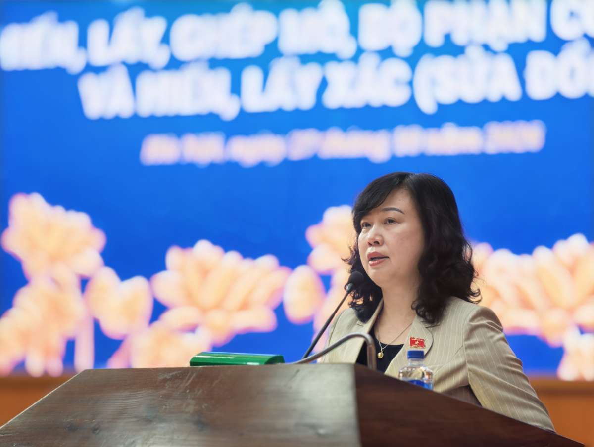 Bộ trưởng Bộ Y tế Đào Hồng Lan chia sẻ về dự án Luật. Ảnh: Trần Minh.