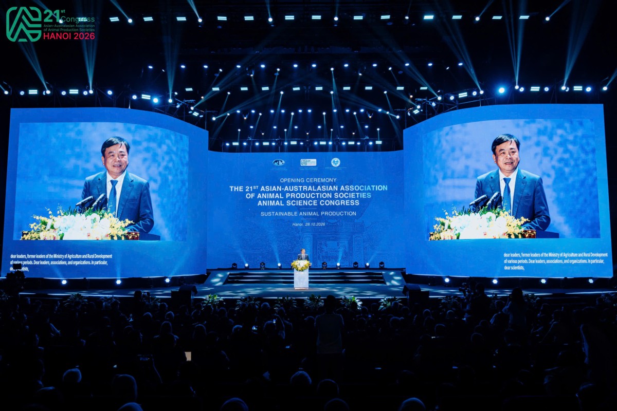 Hội nghị Khoa học Chăn nuôi Á - Úc lần thứ 21 (AAAP 2026) với chủ đề: “Chăn nuôi bền vững - Sustainable Animal Production” diễn ra tại Trung tâm Hội nghị Quốc gia, Hà Nội. Ảnh: Ban tổ chức.