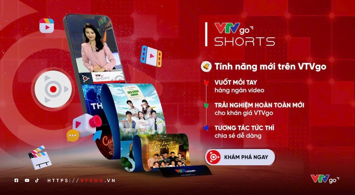 Ứng dụng VTVgo tích hợp tính năng VTVgo Shorts tiếp cận tệp khán giả trẻ. Nguồn: VTV