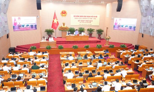 Kỳ họp chuyên đề (kỳ họp thứ bảy) HĐND thành phố Hà Nội khóa XVII, nhiệm kỳ 2026-2031. Ảnh: Cổng thông tin điện tử Hà Nội.