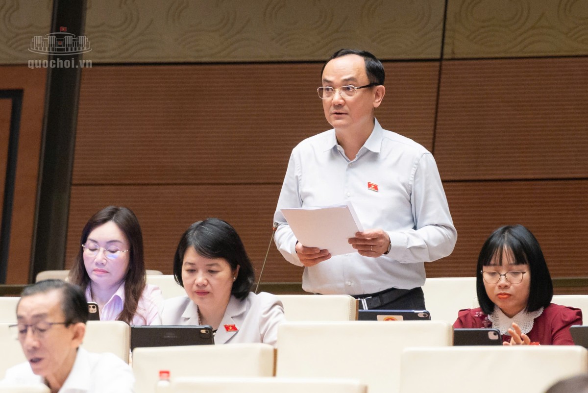 Đại biểu Nguyễn Ngọc Sơn phát biểu ý kiến tại phiên thảo luận. Ảnh:quochoi.vn