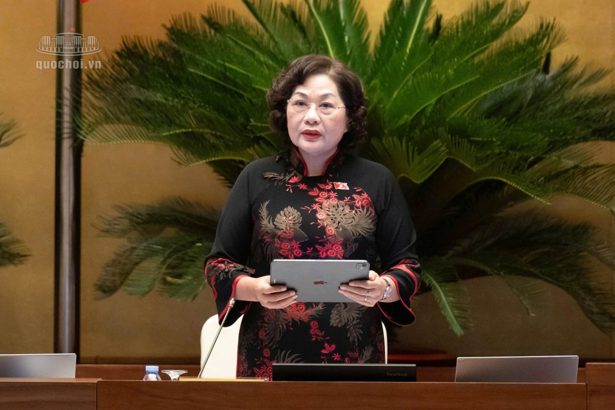 Phó Chủ tịch Quốc hội Nguyễn Thị Hồng điều hành Phiên thảo luận. Ảnh: quochoi.vn