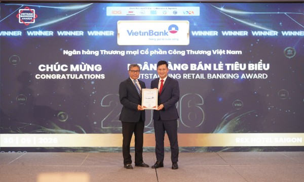 VietinBank được vinh danh “Ngân hàng Bán lẻ tiêu biểu” 3 năm liên tiếp