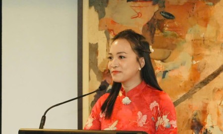 Bà Nguyễn Thị Hoài An, Phó Giám đốc Sở Văn hóa, Thể thao và Du lịch thành phố Đà Nẵng, phát biểu tại chương trình. Ảnh: TTXTDL Đà Nẵng