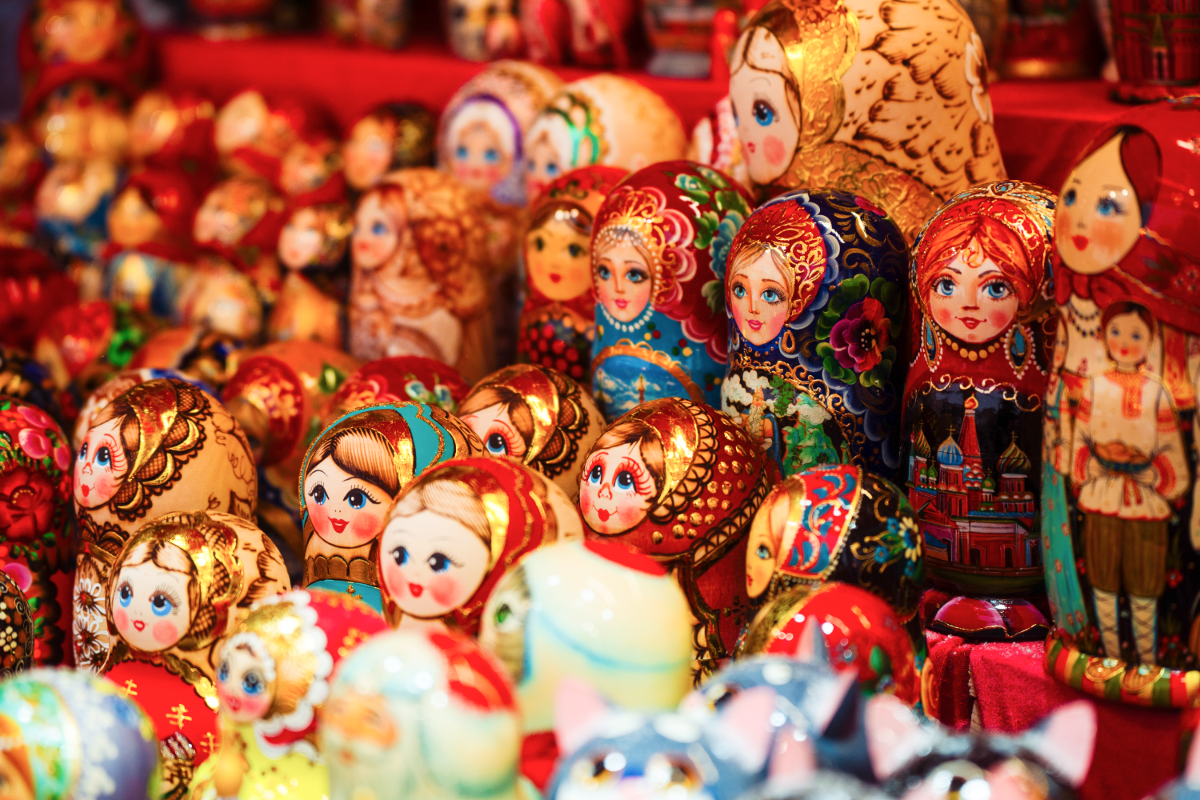 Búp bê Matryoshka tại Trung tâm thương mại GUM, Moscow. Ảnh: Ủy ban Du lịch Thành phố Moscow